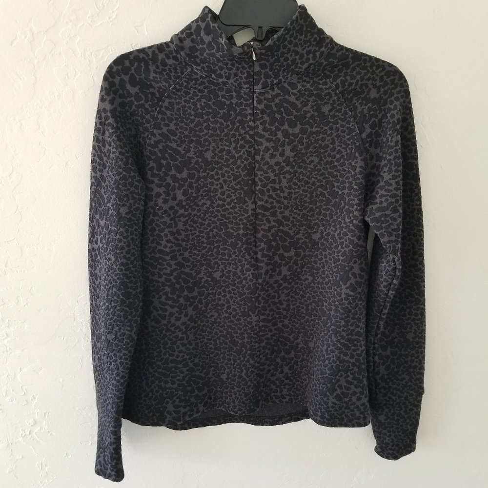 Lucy Jacket Medium Gray Black Animal Zip Sleeves